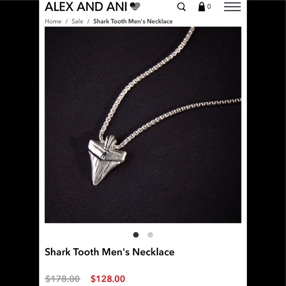 NWT Alex and Ani Shark Tooth Necklace